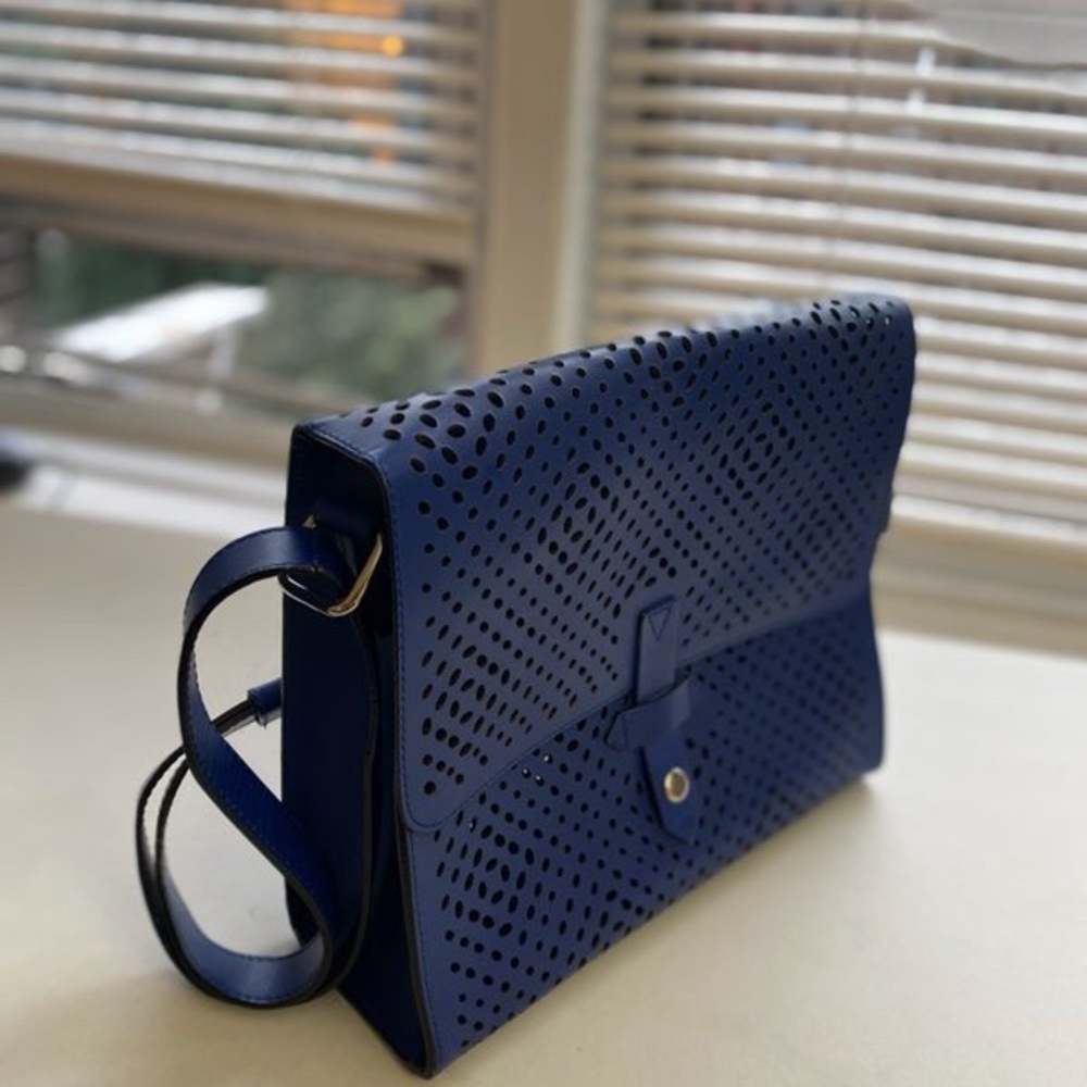 Blue bag, Joy gryson IIIBeca blue leather